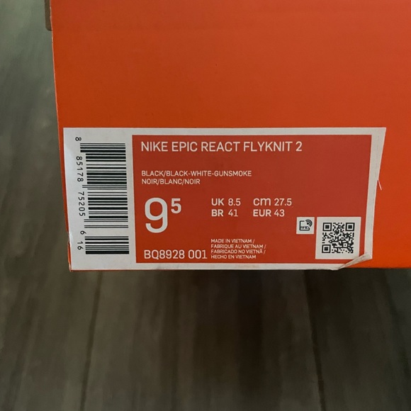 NEW Nike Epic React Flyknit 2 Black Anthracite Running BQ8928-001 Mens - Picture 8 of 12